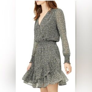 MICHAEL KORS Floral Print Cotton Ruffled
Mini Dress size PM